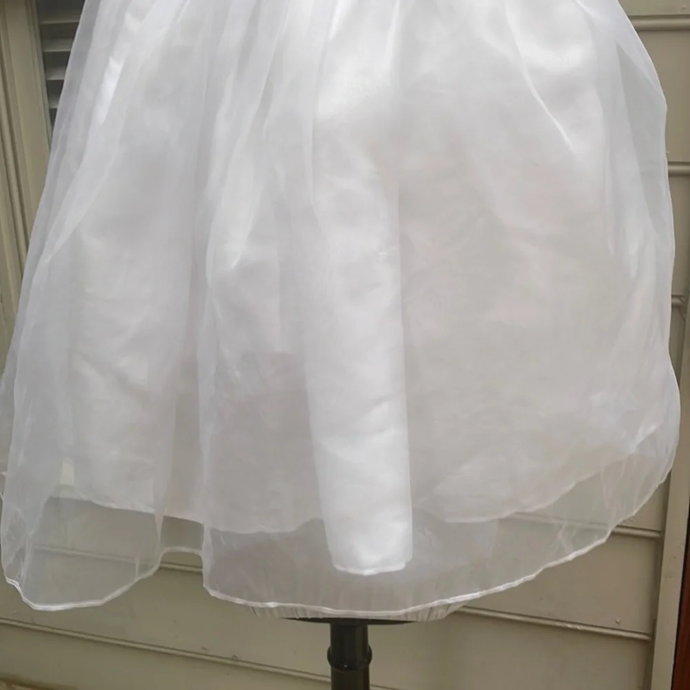 David's Bridal White Flower Girl Dress Size 2T - Picture 7 of 15